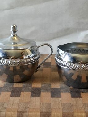 Irvingware Silver Tone Sugar and Creamer Set